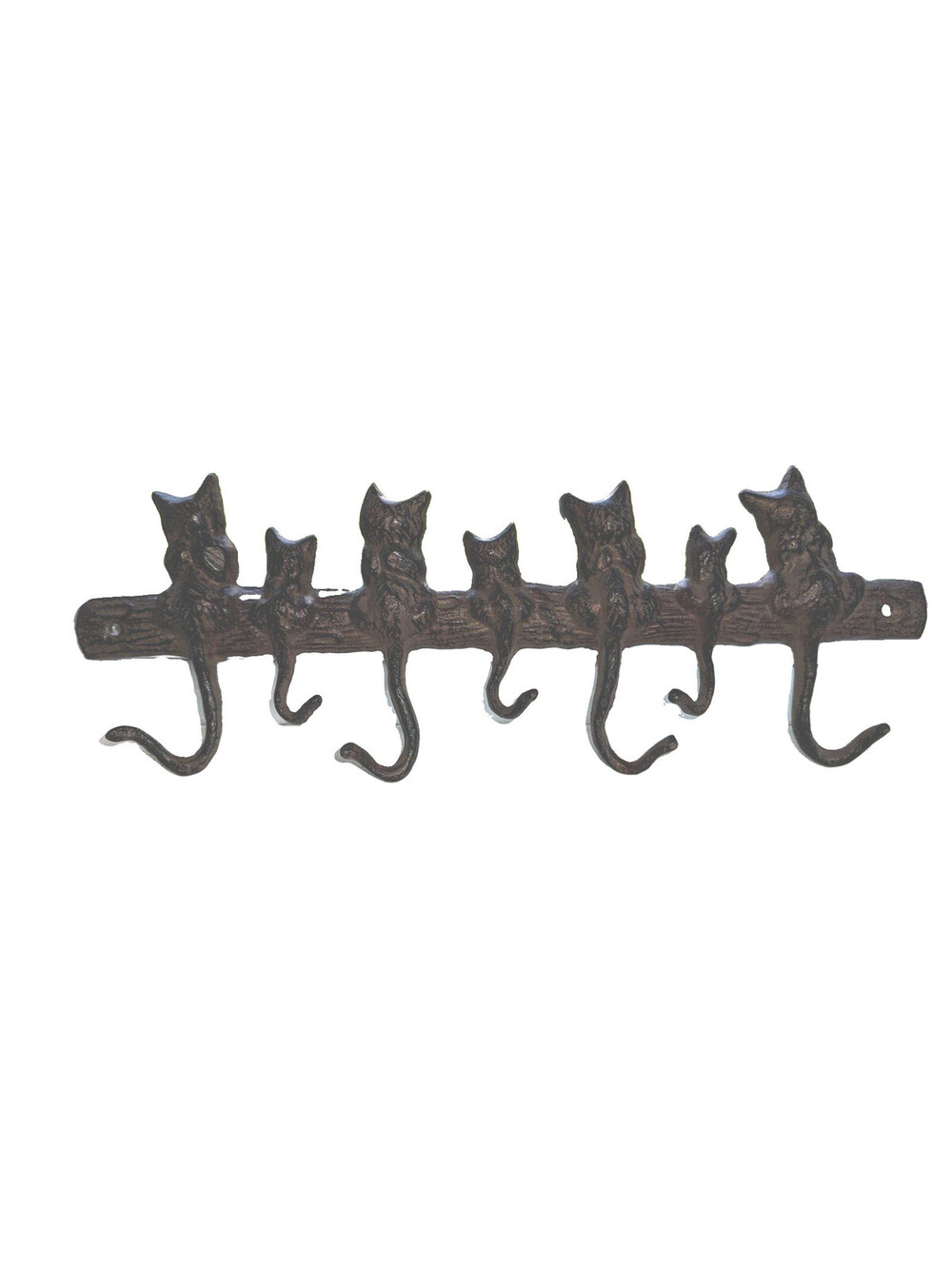 Cast Iron Cat Tails Wall Hook Rack Key Leash Hanger 7 Usable Hooks Rustic
